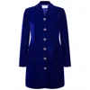 Femponiq Women's Silky Velvet Tailored Blazer Dress - Royal Blue In Blue