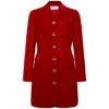 FEMPONIQ WOMEN'S VELVET TAILORED BLAZER DRESS - DEEP RED