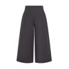 Femponiq Women's Wide Leg Cropped Cotton Trouser - Grey In Grey