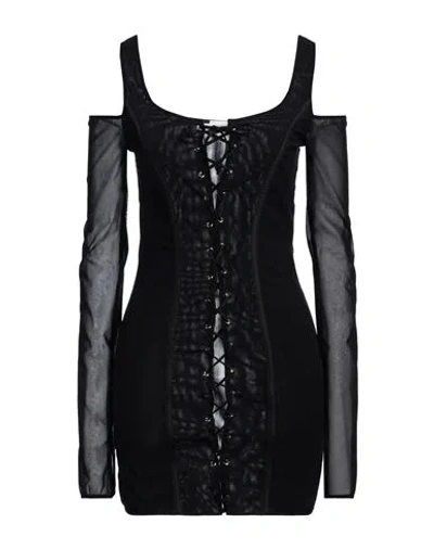 Femynal Woman Mini Dress Black Size M Polyester, Lycra