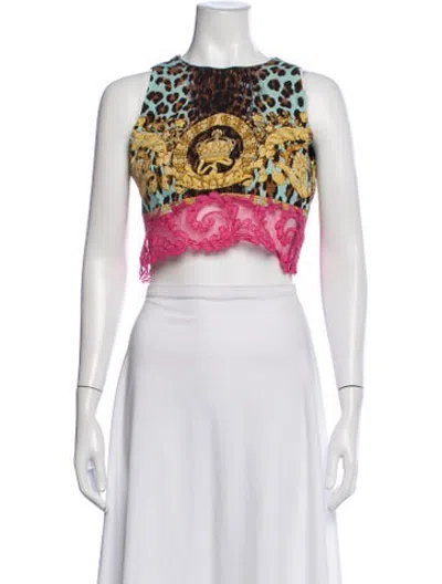 Pre-owned Fendace 2022 Baroque Crop Top In Blue