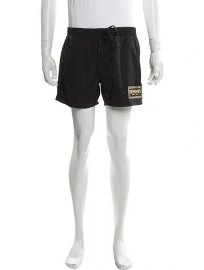 Pre-owned Fendace 2022 Graphic Print Swim Trunks In Black
