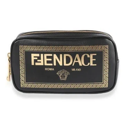 Pre-owned Fendace Calfskin Fendi X Versace In Black