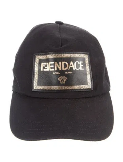 Pre-owned Fendace Canvas Baseball Cap In Black