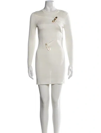 Pre-owned Fendace Crew Neck Mini Dress W/ Tags In Neutrals