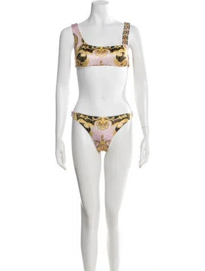 Pre-owned Fendace Graphic Print Bikini W/ Tags In White