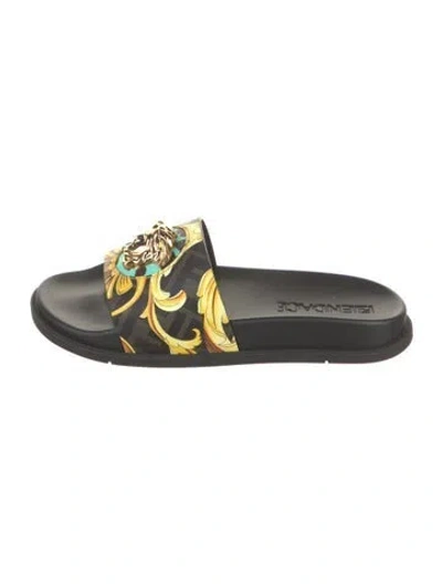 Pre-owned Fendace Medusa Insignia Slides In Black/brown