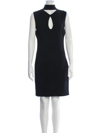 Pre-owned Fendace Mock Neck Mini Dress In Black