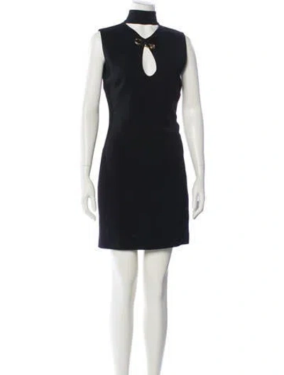 Pre-owned Fendace Mock Neck Mini Dress In Blue