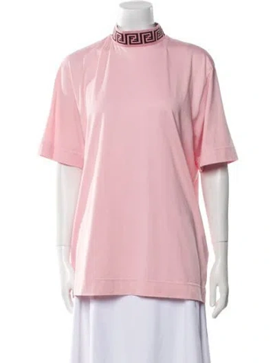 Pre-owned Fendace Mock Neck Short Sleeve T-shirt In Pink