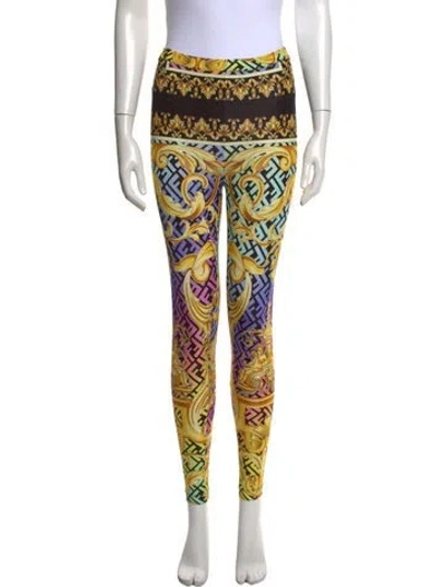 Pre-owned Fendace Nylon Skinny Leg Pants In Black/gold