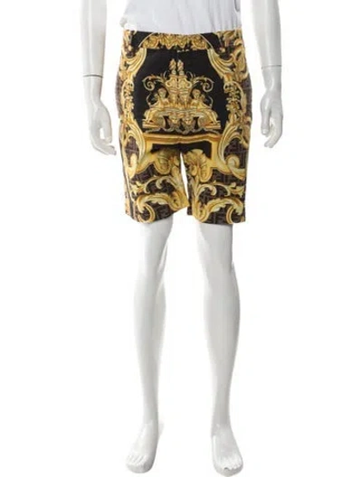 Pre-owned Fendace Printed Flat Front Shorts In Black