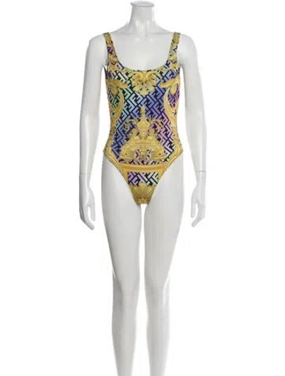 Pre-owned Fendace Printed One-piece In Pink