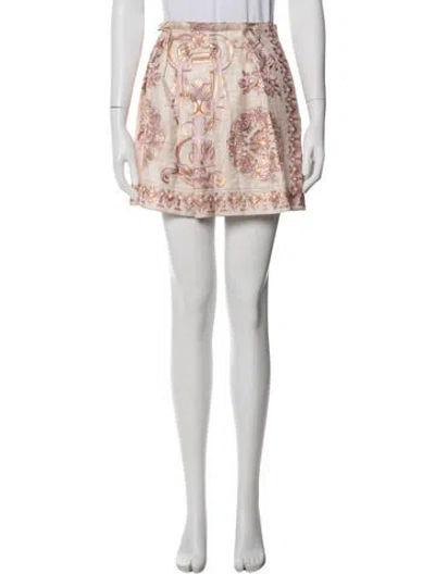 Pre-owned Fendace Silk Mini Skirt In Pink