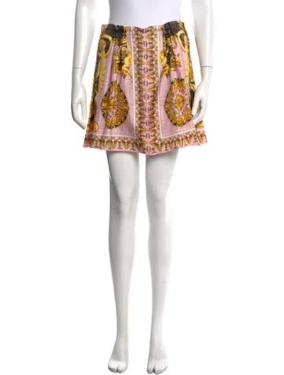 Pre-owned Fendace Silk Mini Skirt W/ Tags In Pink