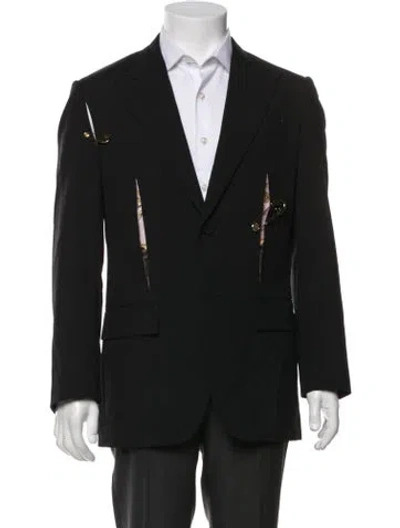 Pre-owned Fendace Wool Printed Jacket In Black