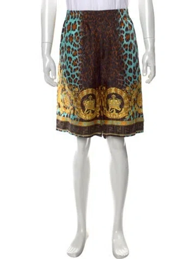 Pre-owned Fendace Zucca Ff Logo Jogger Shorts W/ Tags In Blue