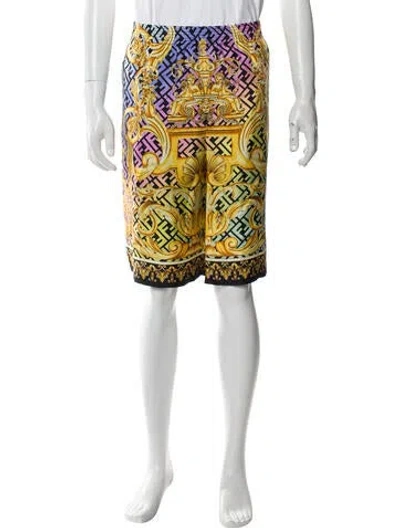 Pre-owned Fendace Zucca Ff Logo Jogger Shorts W/ Tags In Gold