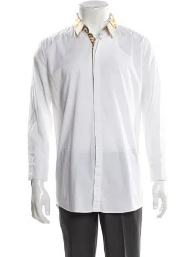 Pre-owned Fendace Zucca Ff Logo Silk Shirt In White