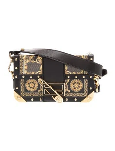 Pre-owned Fendace Zucchino Ff Crossbody Bag In Black