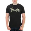 Fender Distressed Logo  Graphic T-shirt In Black