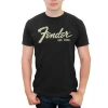 Fender Distressed Logo  Graphic T-shirt In Black