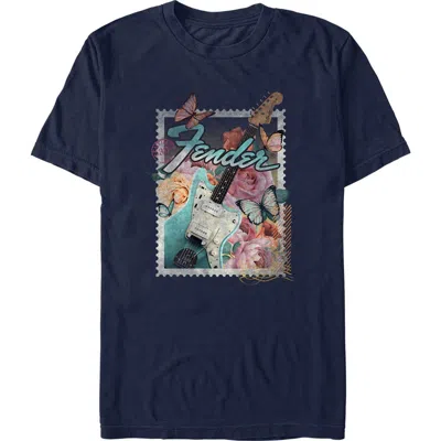Fender Stamp Electric Guitar  Graphic T-shirt In Blue