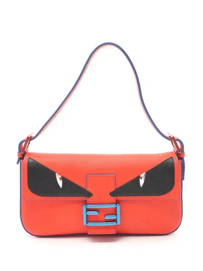 Pre-owned Fendi 10's Monster Bucket Shoulder Bag In Orange