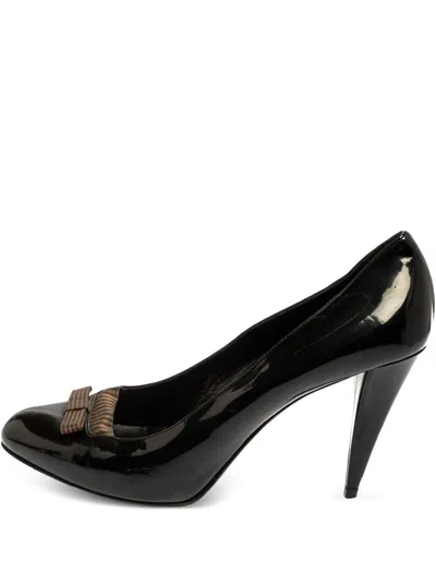 Pre-owned Fendi 100mm Bow-detail Pumps