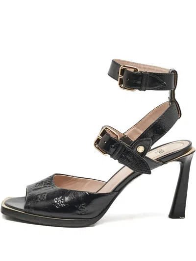 Pre-owned Fendi 100mm Leather Sandals In Black
