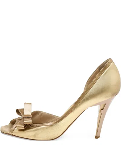 Pre-owned Fendi 100mm Metallic Pumps