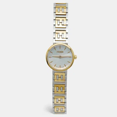 Pre-owned Fendi 103 Silver Dial Two Tone Stainless Steel Women's Wristwatch 19 Mm