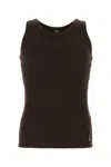 Fendi Stretch Ribbed Nylon Tank Top In Burgundy