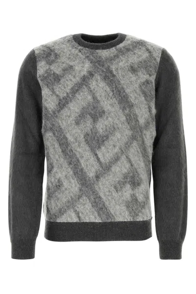 Fendi Embroidered Wool Blend Sweater In Multi