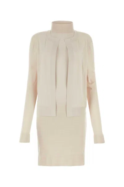 FENDI FENDI LIGHT PINK STRETCH SILK BLEND MINI DRESS