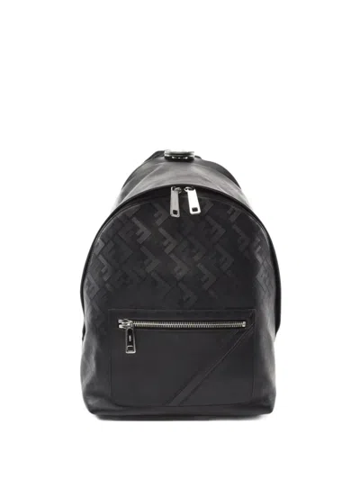 Pre-owned Fendi 10s Chiodo Shadow Diagonal Backpack