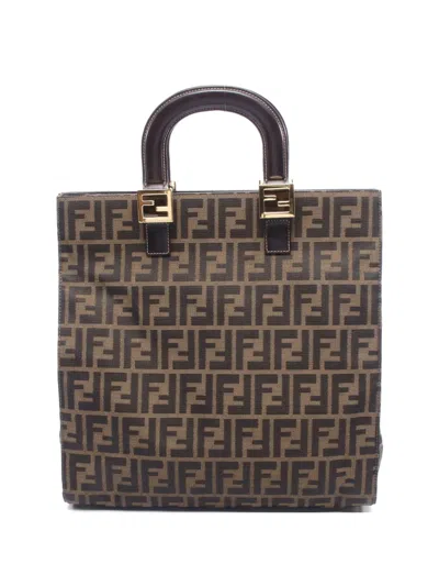 Pre-owned Fendi 10s Zucca Tote Bag In Neutral