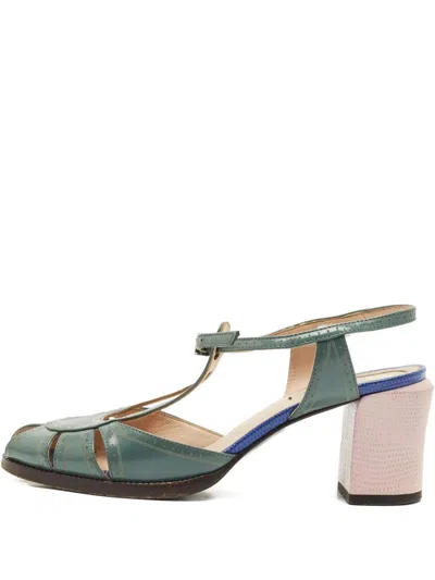 Pre-owned Fendi 1148497 Grey In Green