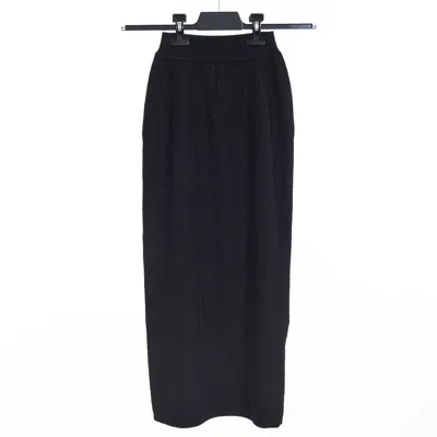Pre-owned Fendi 1190$ Black Midi Skirt With Ff Motif Inlay
