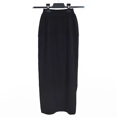 Pre-owned Fendi 1190$ Black Midi Skirt With Ff Motif Inlay