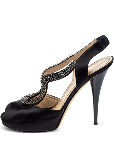 Pre-owned Fendi 120mm Crystal-embellished Sandals