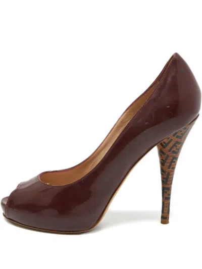 Pre-owned Fendi 120mm Patent-leather Pumps In Red