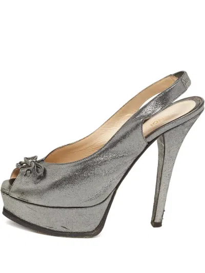 Pre-owned Fendi 140mm Sta Bow Sandals