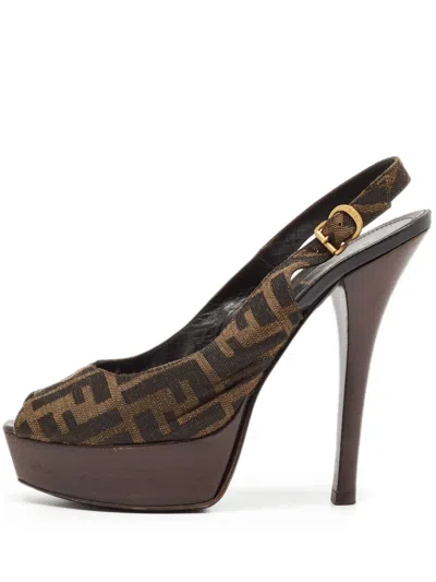 Pre-owned Fendi 140mm Ff-logo Pumps