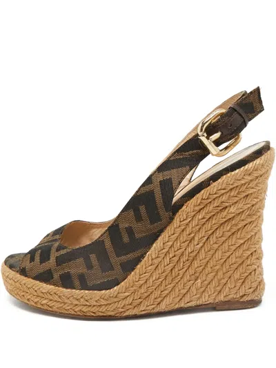 Pre-owned Fendi 140mm Wedge Sandals