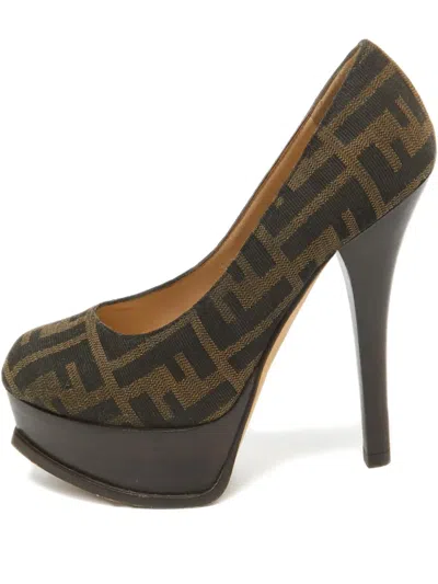 Pre-owned Fendi 140mm Zucca Pumps