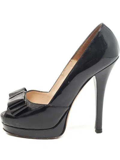 Pre-owned Fendi 145mm Leather Pumps In Black