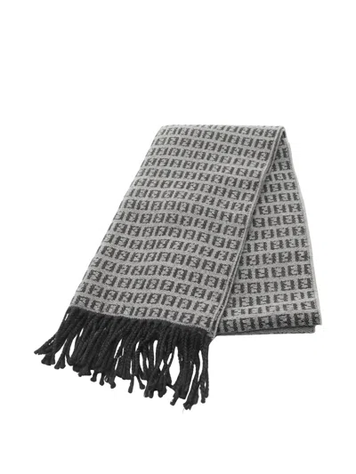 Pre-owned Fendi 1910s Ff-pattern Scarf In Gray
