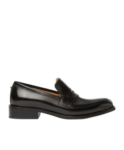Fendi 1966 Black Leather Loafers In Multi