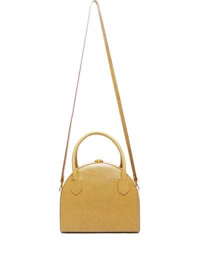 Pre-owned Fendi 1980-1990s Mini Trunk Satchel Bag In Yellow